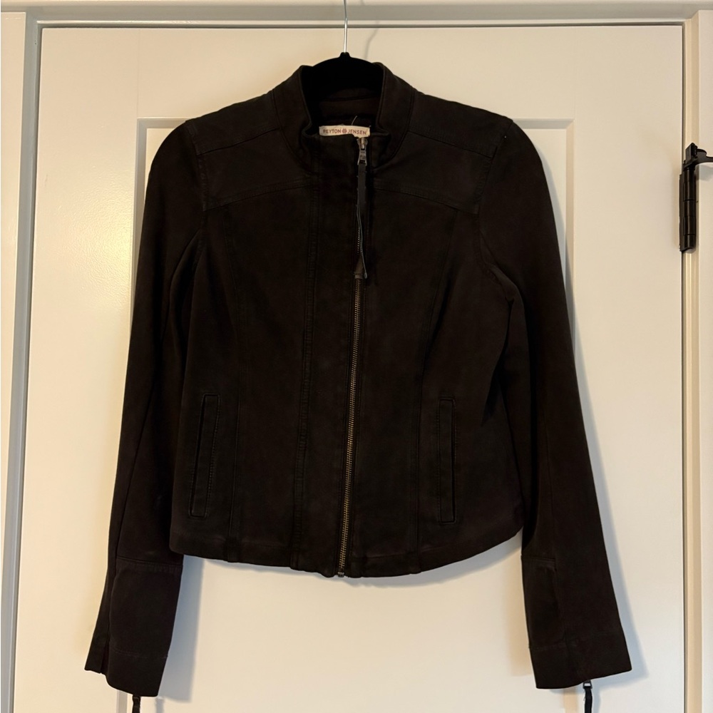 Evereve Black Cropped Moto Jacket